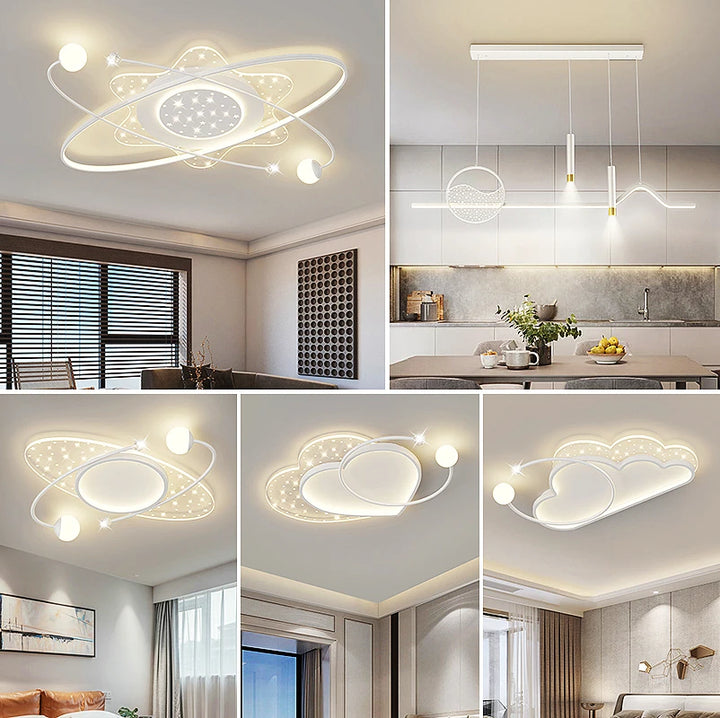 Modern LED Starry Sky Ceiling Lights Led Ceiling Chandelier For Living Room Kids Bedroom Cloud Ceiling Lamp Remote Dimable Light