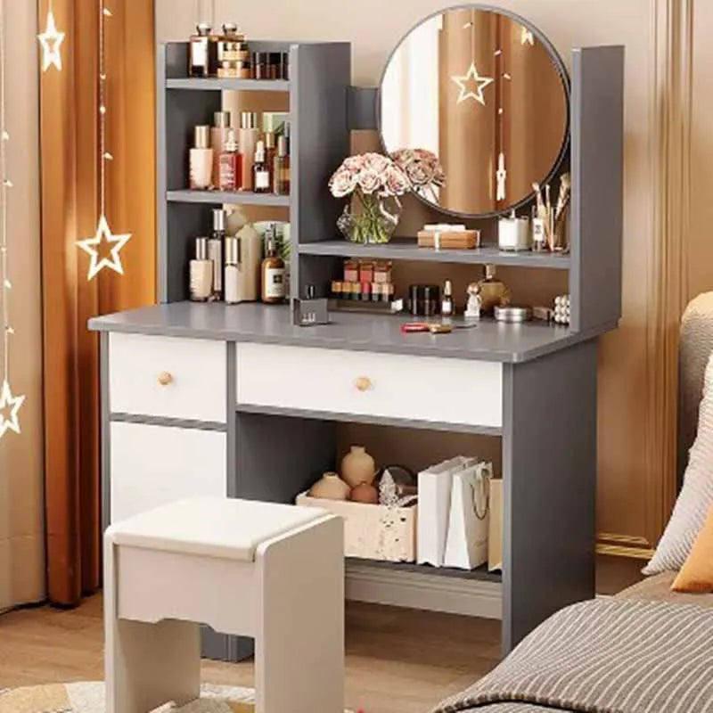 Girl Container Dressing Table Mirror Chair Wood Classic Dressing Table Led Lights Coiffeuses De Chambre Furniture Comfortable