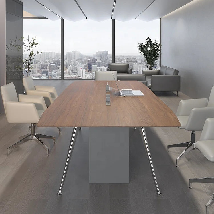 Modern New Design Luxury Board Room Office Furniture Table De Reunion Walnut Conference Meeting Table