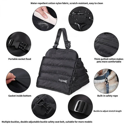 Multifunctional Pet Car Nest Portable Outdoor Dog Carrier Bag Black Luxury Pet Carrier Bag Travel Car Safety Seats for Dogs Gift