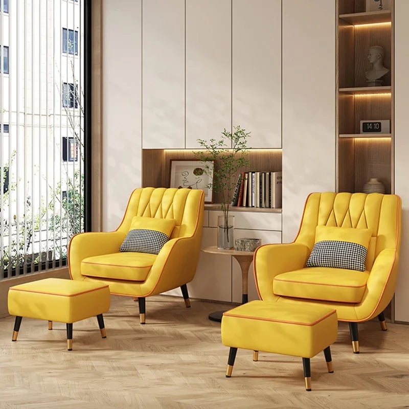 Armchair Luxury Recliner Chairs Sofa Living Yellow Individual Foldable Chair Creative Sedie Sala Pranzo Modern Furniture