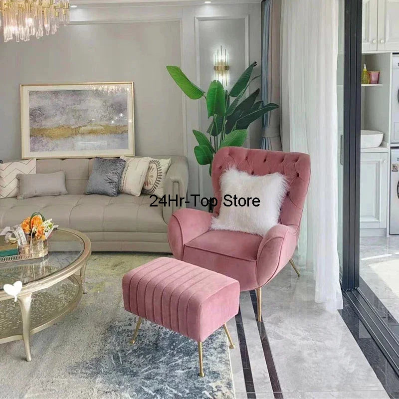 Vanity Barber Sofa Gaming Office Ergonomic Apartment Living Room Mid Century Living Room Chairs Arm Poltrona Pink Furniture