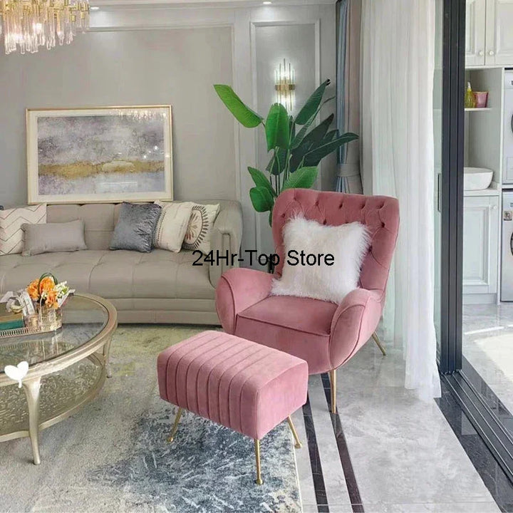 Vanity Barber Sofa Gaming Office Ergonomic Apartment Living Room Mid Century Living Room Chairs Arm Poltrona Pink Furniture