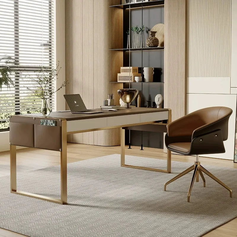 Italian Light Luxury Office Desks Modern Simple Domestic Study Living Room Design Office Desks Escritorios Work Furniture QF50OD