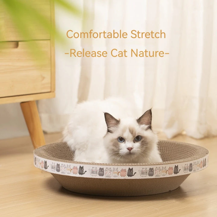 Cat Pet Supplies Accessories Scratch Pad Corrugated Scratcher Board Round Oval Wear-Resistant Grinding Claw Toy for Cat Bed Nest