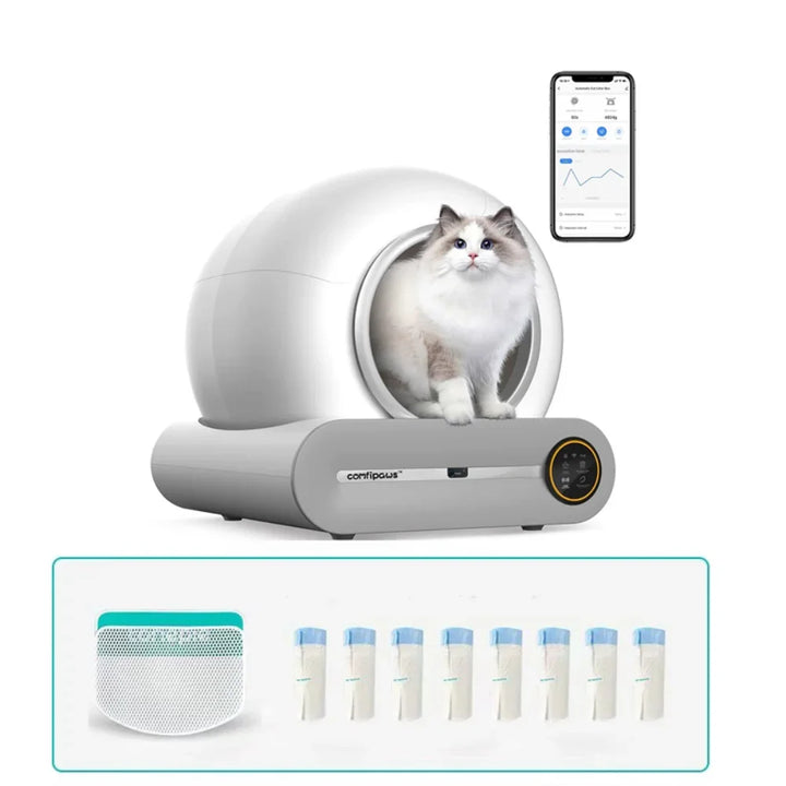 Automatic Cat Litter Box Intelligent APP Control Electric Cat Toilet Splash Proof Anti Odor Sandbox for Cats Pet Supplies