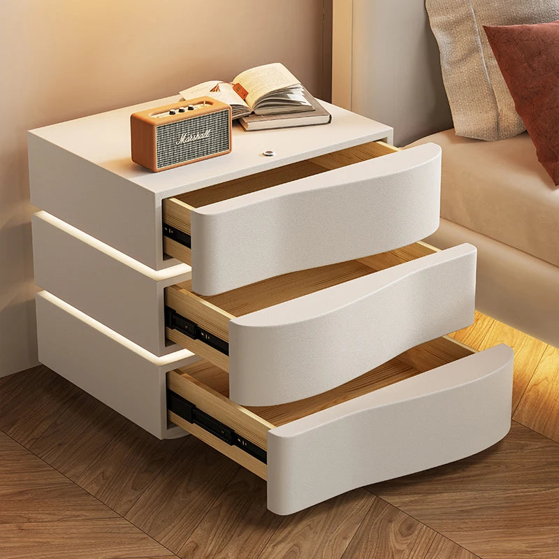 Square Nightstand Designer Chest Italian Drawers Side Table Luxury Closets Cabinets Table De Chevet Intelligente Furniture