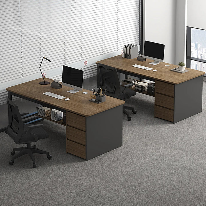 Single Commercial Office Desks Boss Employee Write Workbench Office Desks Computer Drawers Escritorios Work Furniture QF50OD