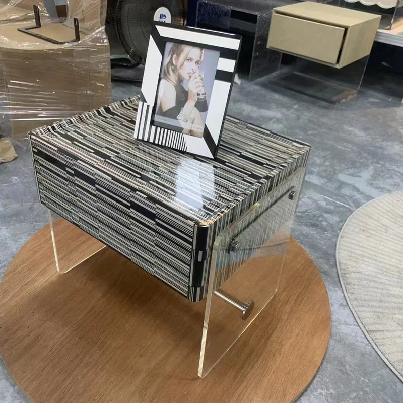 Acrylic Bedside Table with storage