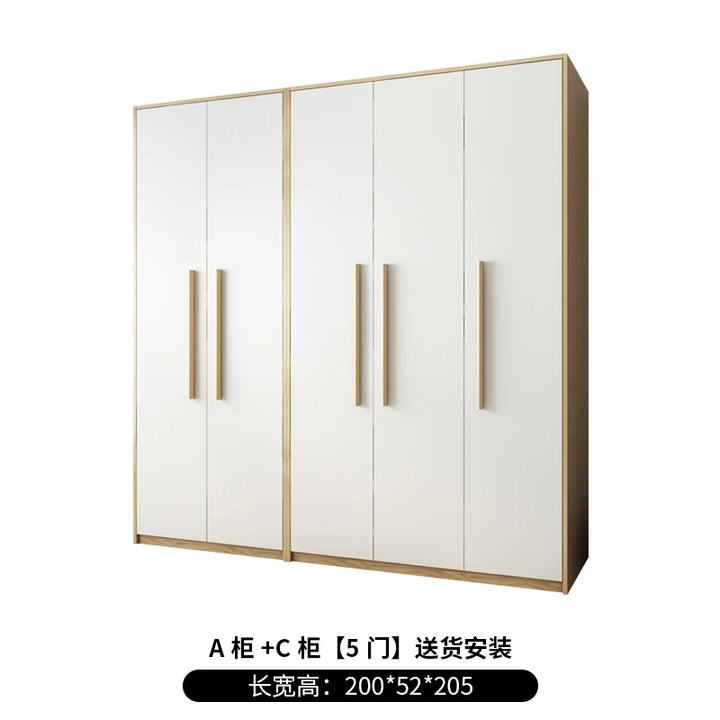 White Wardrobe Bedroom Luxury Display Design Simple Clothing Drying Rack Combination Closet Storage Roperos Wooden Furniture