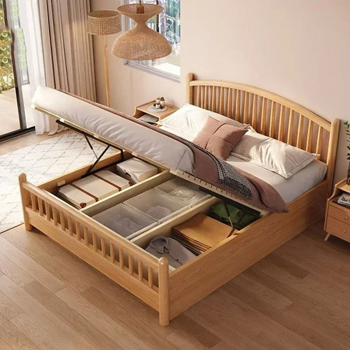 Solid Wood Double Bed Storage Camping Divider Luxury Adjustable Full Size Children Beds Support Meble Ogrodowe Girl Accessories