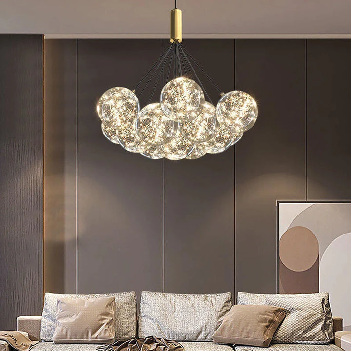 LED Chandelier For Living Room Bedroom Dining Room Kitchen Ceiling Pendant Lamp Star Glass Ball Modern Nordic Style Design Light