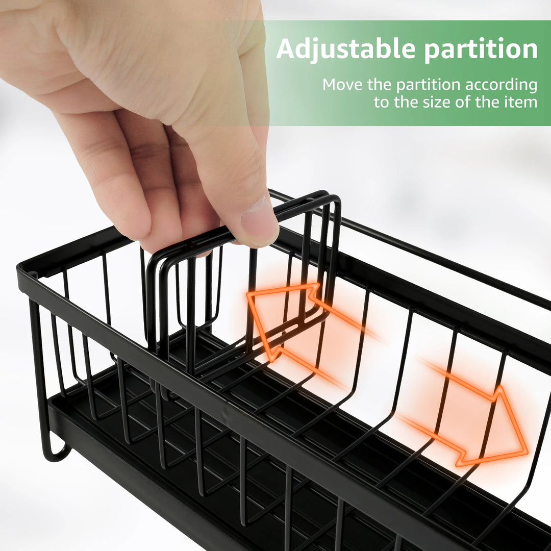 Stainless Steel Sink Shelf Self-draining Drain Rack Sponge Soap Towel Storage Holder for Kitchen Organizer Accessories