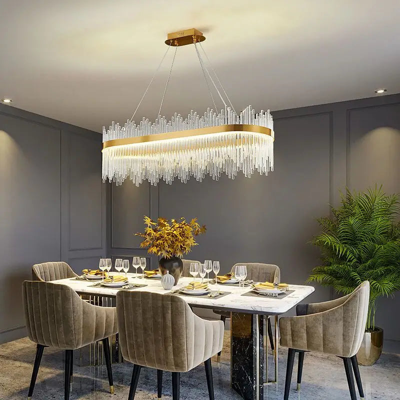 Postmodern Crystal LED Chandelier Light Luxury Pendant Lamps Dimmable for Bedroom Living Dining Room Decor Hanging Lamp Fixture