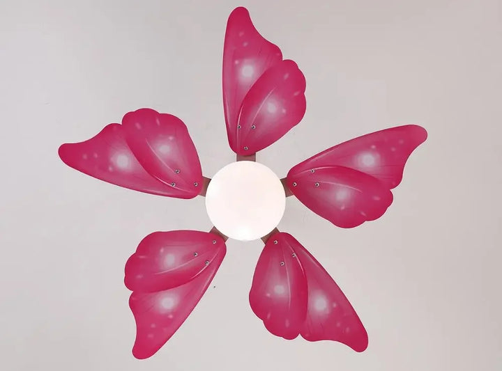 Nordic fan lamp macarone butterfly ceiling fan lamp quiet dining room bedroom lamp children room lamp individual creative lamp