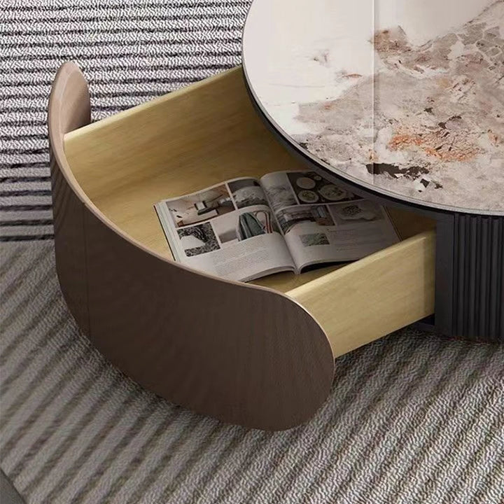 Extendable Luxury Round Coffee Table Combination