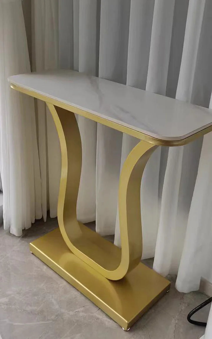 TieHo, Luxury Golden Table for Living Room, Modern Hallway Long Side Table, Iron Entrance Console Table, Entryway Narrow Table