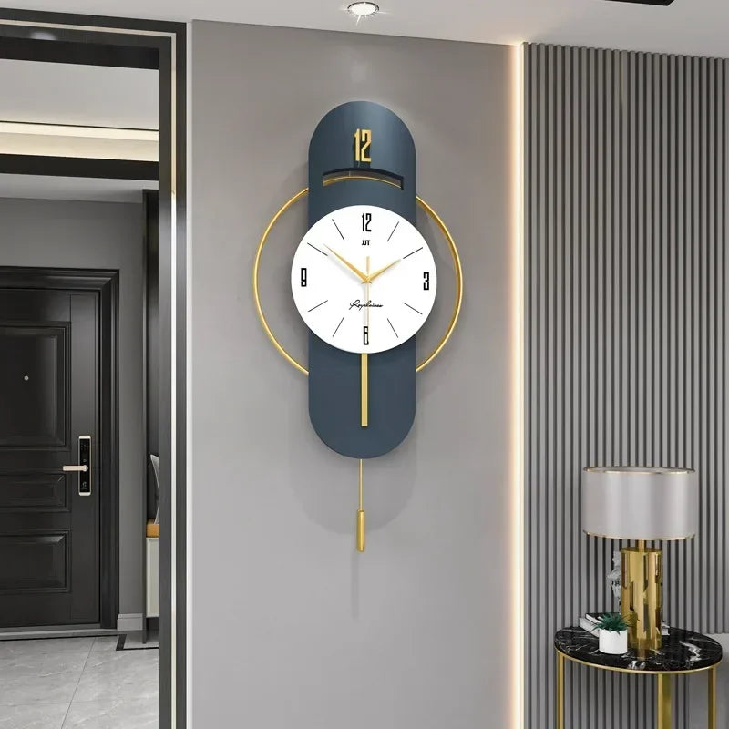 Simple Large Wall Clock Gold Modern Aesthetic Nordic Light Wall Clock Luxury Living Room Watch Reloj De Pared Home Decoration