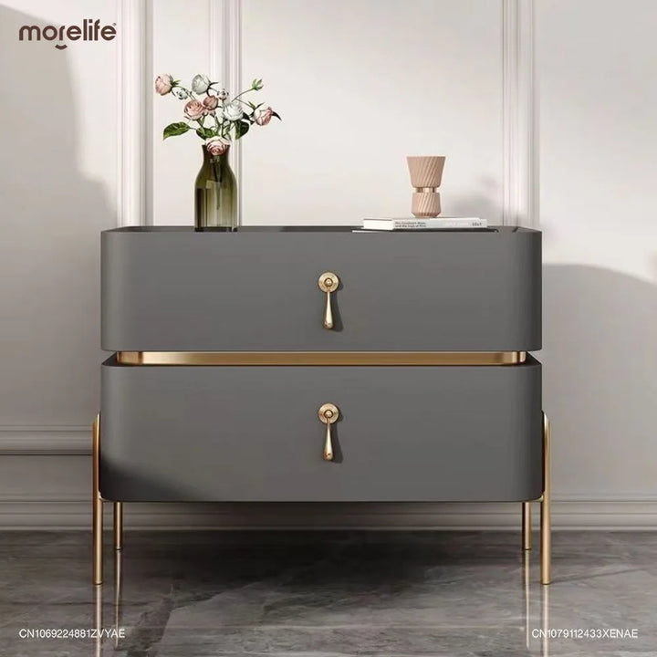 Light Luxury Bedside Table Modern Minimalism Nightstand Nordic Style Storage Cabinet Designer Creative Bedroom Furniture K01