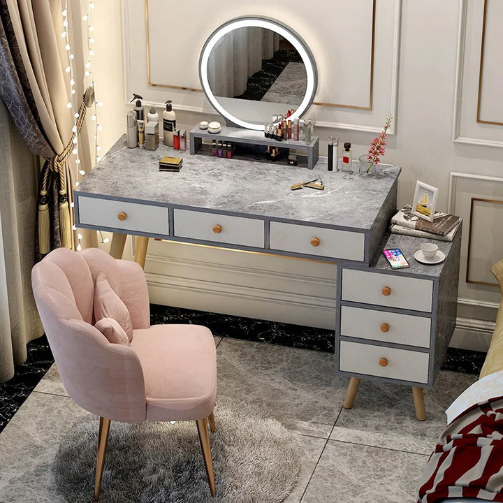 Dressers Mobile Make Up Table Drawers Bedroom Modern Vanity Desk Light Mirror Organizer Mesa De Maquillaje Bedrooms Furniture