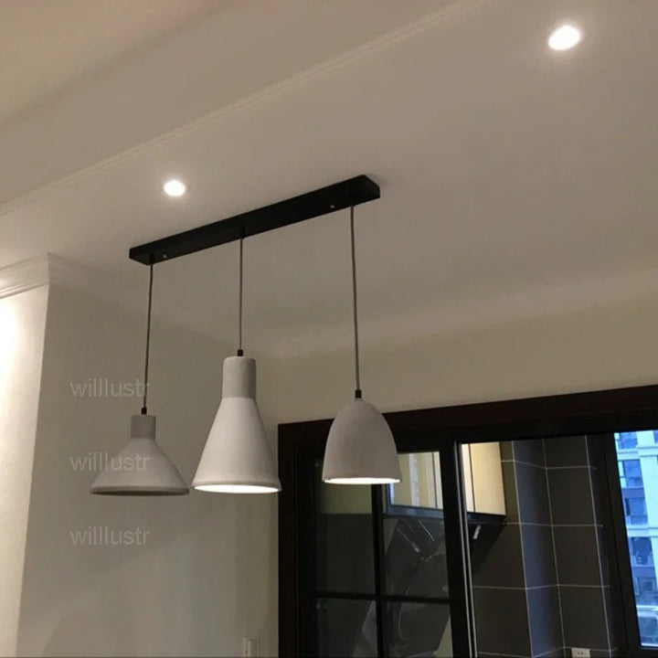 Cement Pendant Lamp Concrete Hanging Light Dinning Room Kitchen Island Hotel Restaurant Bar Suspension Ceiling Chandelier