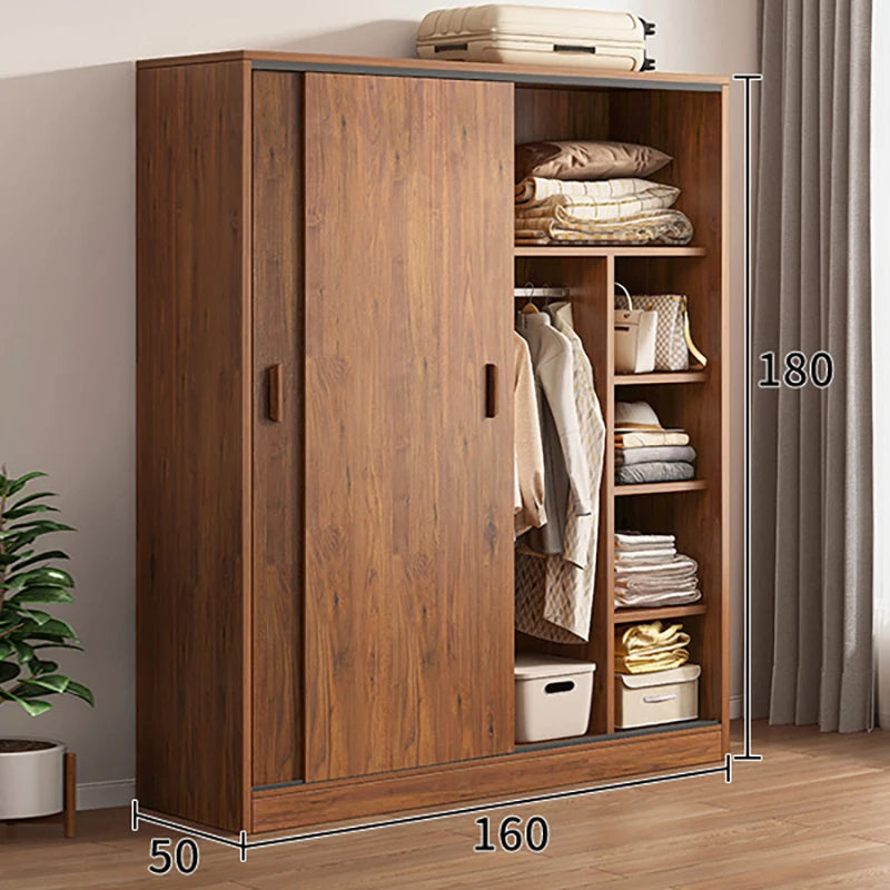 Simple Modern Wardrobes Luxury Wooden Dressers Mobile Wardrobes Apartment Free Shipping Mueble Para Colgar Ropa Home Furniture