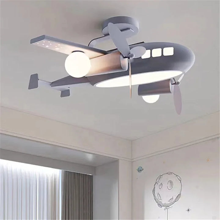 Creative Led airplane ceiling light for children room dimmable cartoon light eye care Boys Nursery baby room decoration light