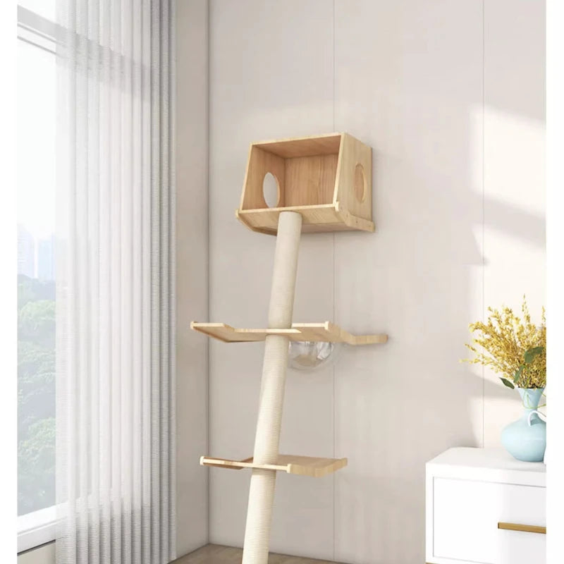 Luxury Large Cat Trees & Towers Wood Scratching Post for Cat Toys Gym Hiding House Sleeping Pad Cooling Pad Pets Stuff Products