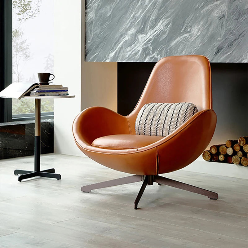 Orange Design Chairs Living Room Italian Office Back Rest Single Chair Nordic Minimalist Sillon Individual Luxury Furniture