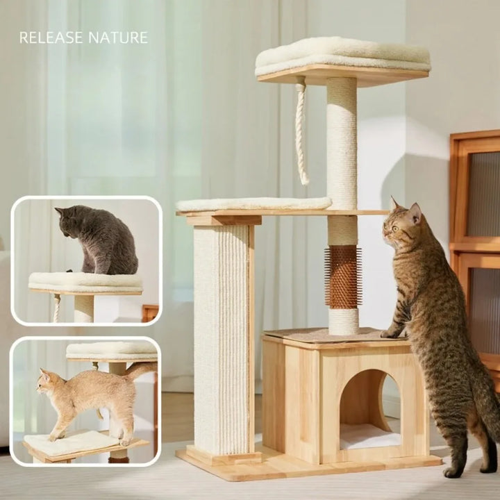 Wooden Cat Towers for Big Cats Carrier Play Structure Beds & Furniture Cat Tree Sharpener Training Accessories Pet Products