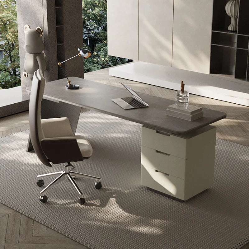 Minimalist Office Desk Luxury Modern Rock Board Simple Design Desk Home Study Table Mesa De Escritorio Office Furniture KMOD