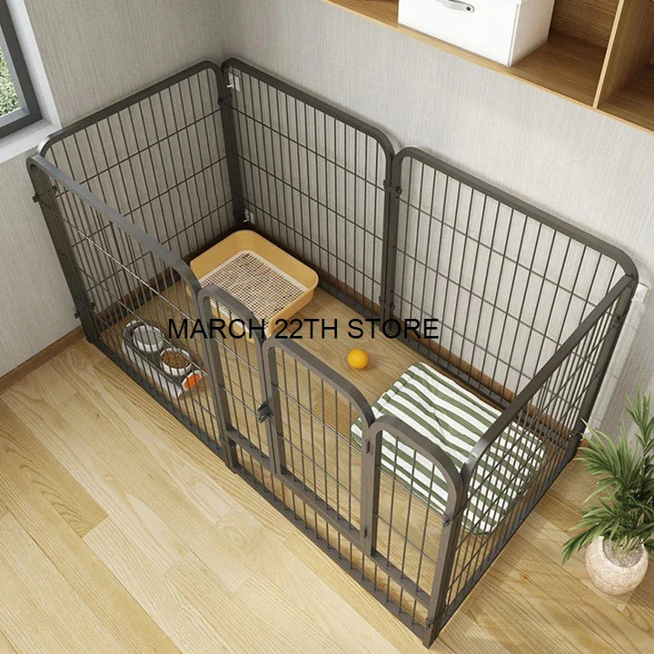 Modern Wrought Iron Dog Fences Pet Fence with Dog Door Home Indoor Cat Cages Large Dog Enclosure Safety Fence Dog Supplies