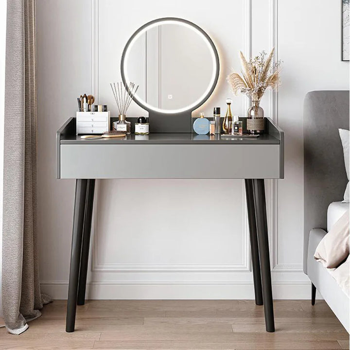 Modern Mirrors Lacquer Dressing Table Drawer Makeup Lighting Luxury Vanity Dressing Table Living Room Coiffeuse Home Furniture