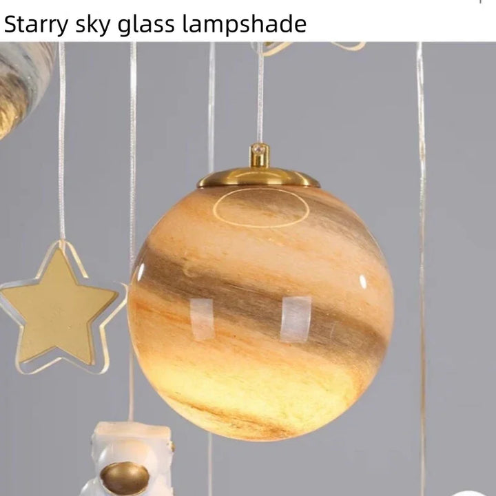 Artpad Chandelier for the Children's Room 52W Ceiling Lamp Living Room Chandeliers Moon Lamp