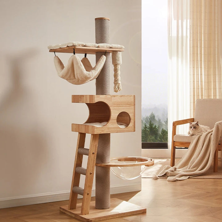 Wooden Cat Towers for Big Cats Houses and Habitats Cat Tree Gym Accessories Home Climbing Castle  Aids Villa Toy Pets Products