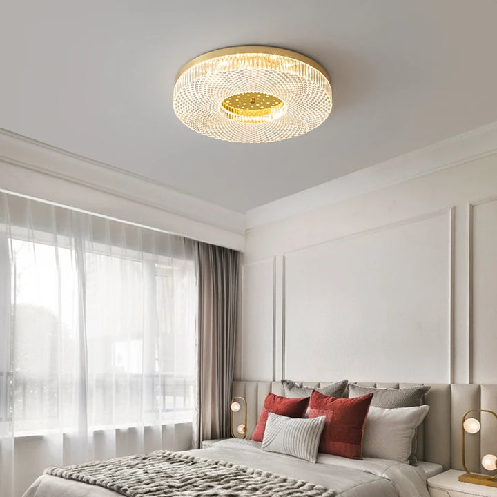 Biewalk Nordic Modern Round Golden Glass Ceiling Light Luxury Family Living Room, Study, Bedroom, Dining Room LED Lamps