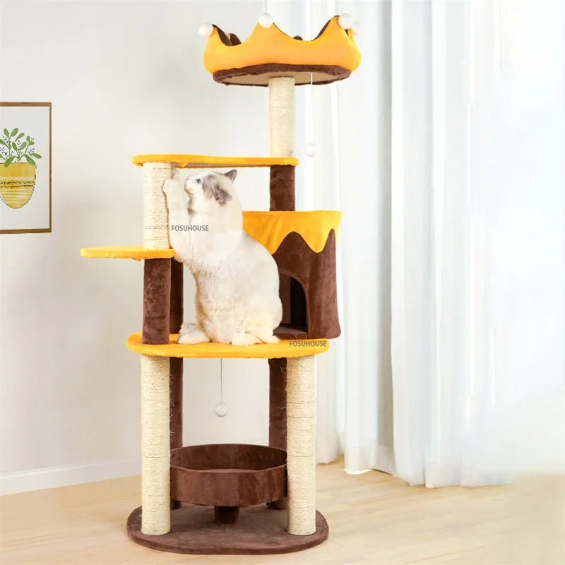 Household Cat Climbing Frame Cat Tree Tower Pet Furniture Creative Sisal Cat Scratching Post with Jumping Platform Cat Product Z