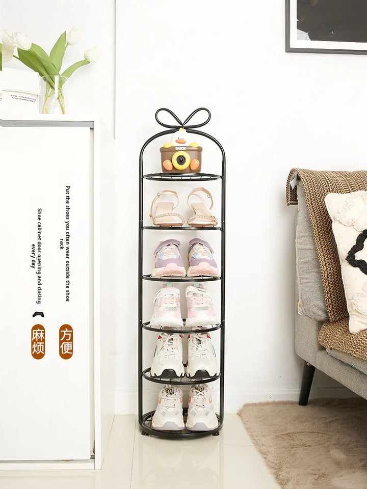 Furniture Shoe Rack Entrance Narrow Storage Shelf Hallway Organizer Metal Shelving Vertical Shoe Rack Space Saving Furniture