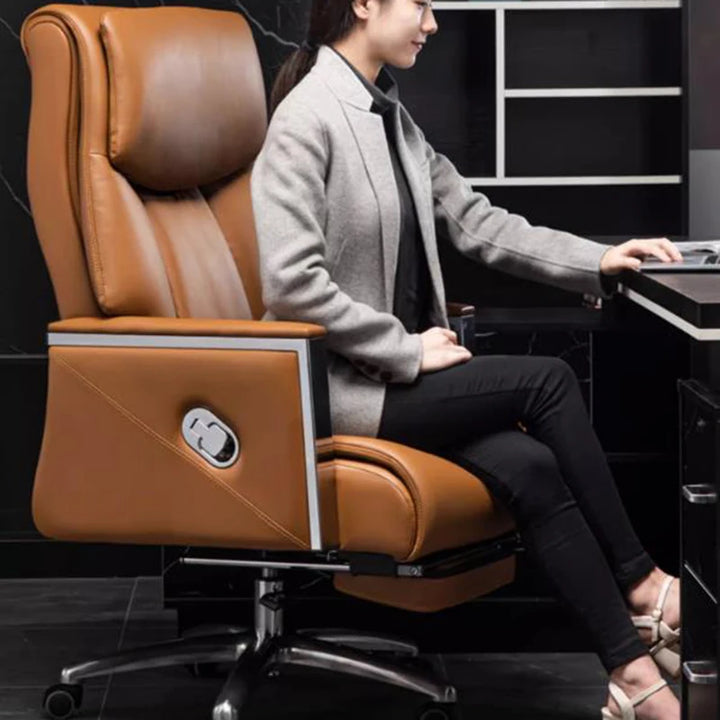 Ergonomic Office Chairs Comfortable Swivel Leather Rolling Study Office Chairs Gaming Chaise De Bureau Furniture Luxury