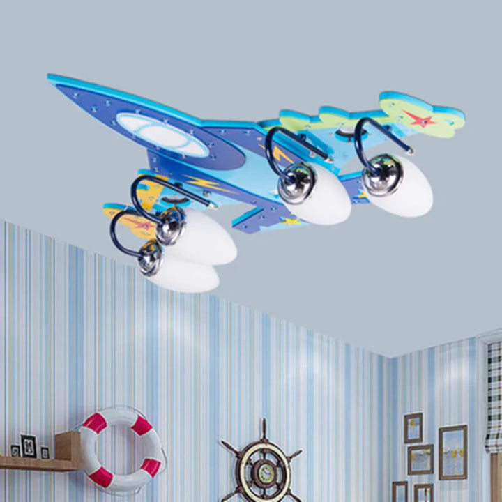 Acrylic Wireless Bluetooth Airplane E14 Led Ceiling Lights Kids 110V-220V USB Audio Amplifier Speakers Wooden Led Ceiling Light