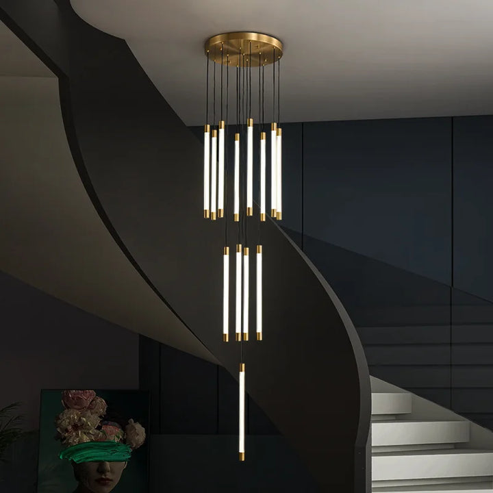 Hotel Decorative LED Luxury Chandelier Hanging Pendant Light Living Dining Room Villa Hall Stair Suspension Lustre Lampara techo