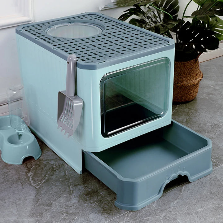 Sandbox Container Cat Bedpans Toilet Covered Sanitary Mat Design Cat Bedpans High Enclosure Bathroom Arenero Gato Pets Items