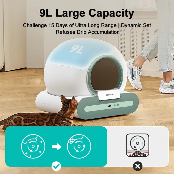 Tonepie Ti Automatic Cat Litter Box APP Control Detachable 65L Smart Self-cleaning Cats Pet Products Arenero Para Gatos Grande