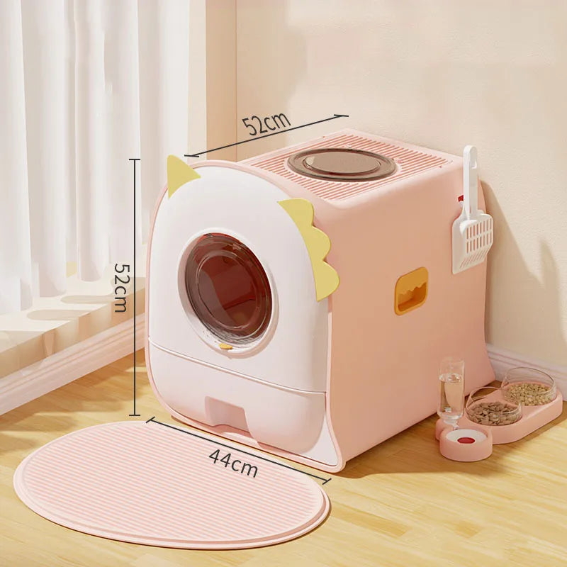 House Cage Cat Litter Box Scratcher Supplie Bathroom Fully Enclosed Shovel Training Cat Toilet Scoop Caja Arena Gato Pet Product