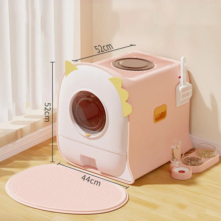 House Cage Cat Litter Box Scratcher Supplie Bathroom Fully Enclosed Shovel Training Cat Toilet Scoop Caja Arena Gato Pet Product