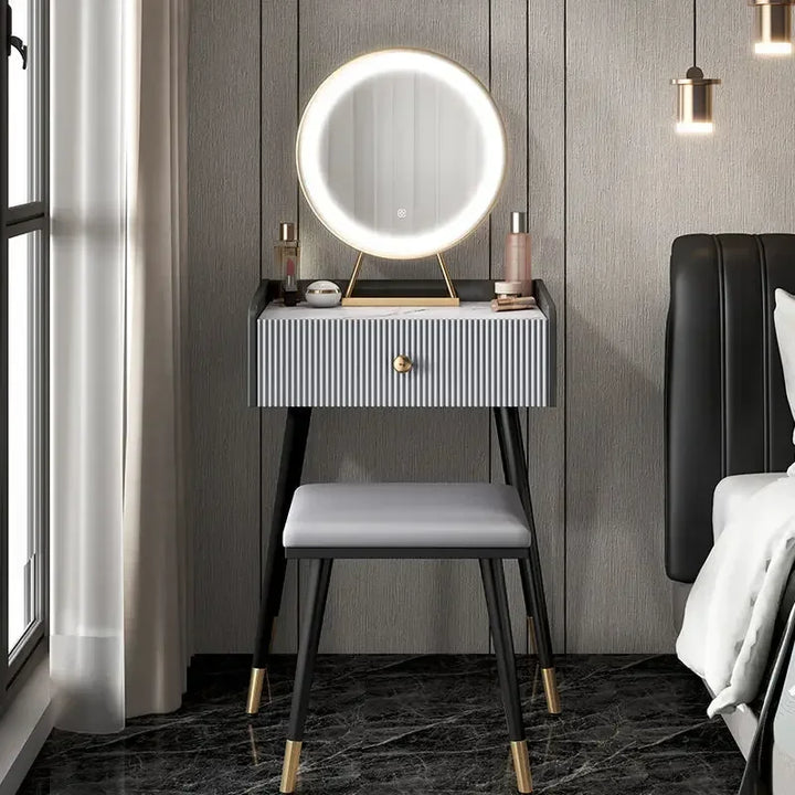 Luxury Modern Dressing Table Bedroom Small Apartment Storage Cabinet Mirror Integrated Household Makeup Toaletka Table Furniture