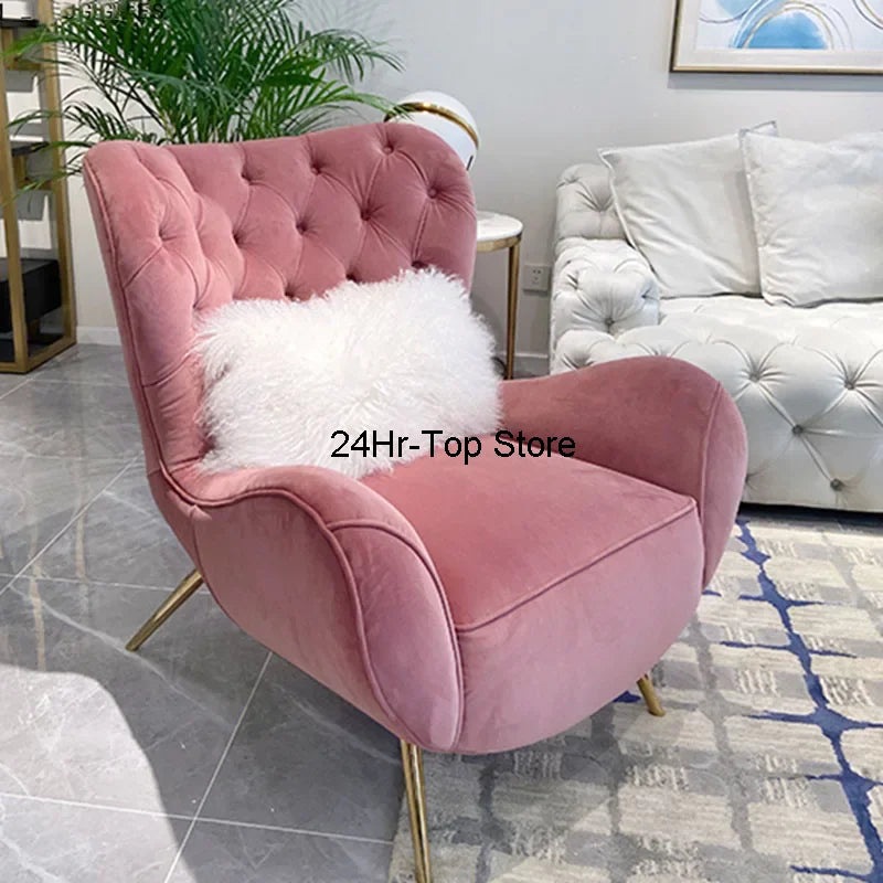 Vanity Barber Sofa Gaming Office Ergonomic Apartment Living Room Mid Century Living Room Chairs Arm Poltrona Pink Furniture