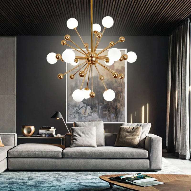 Creatvie Dandelion Hanging Lamp for Ceiling Magic Bean Pendant Lights Glass Living Room Chandeliers Loft Home Decorations Lustre