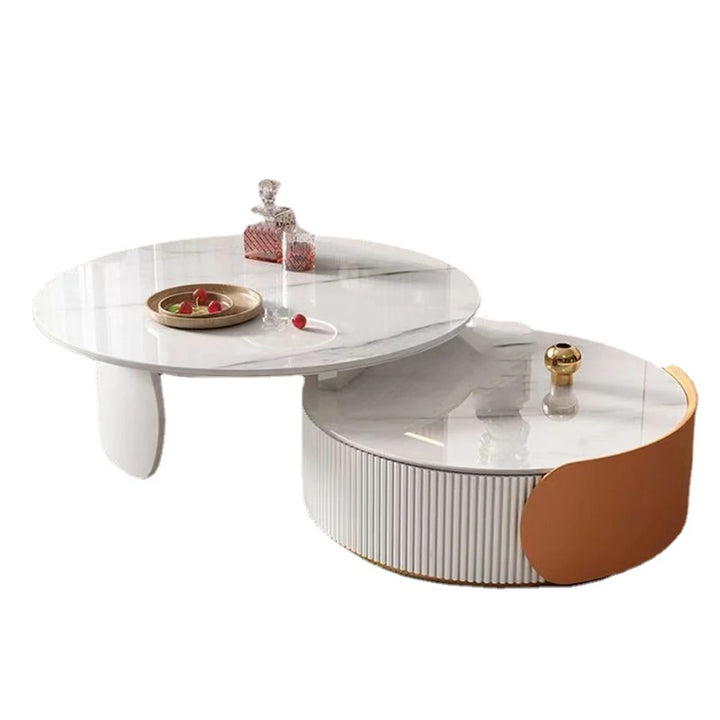 Extendable Luxury Round Coffee Table Combination