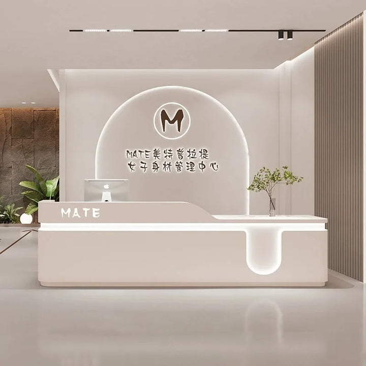 Modern Beauty Salon Cashier Minimalist Store Medical Beauty Company Front Reception Desk Empfangstheke Beauty Salon Furniture